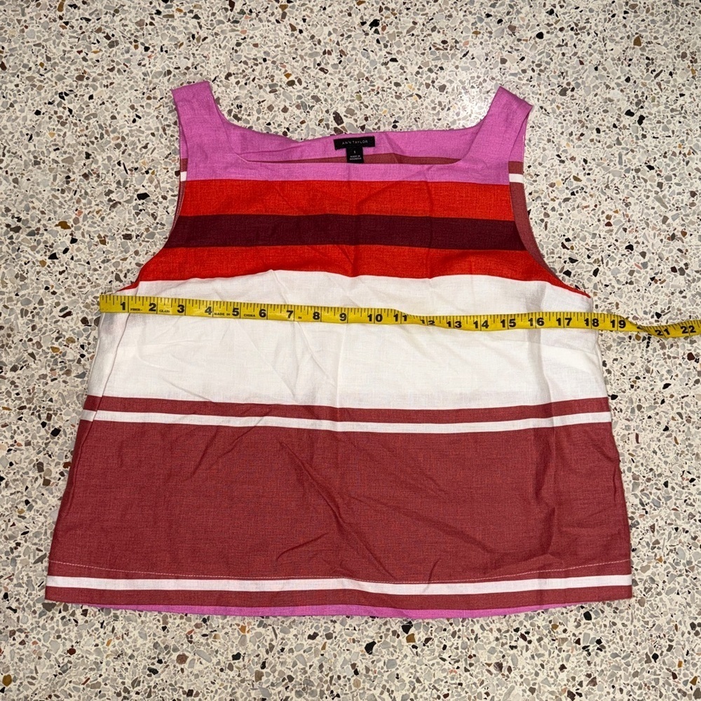 Ann Taylor pink stripe midi skirt tank set small s 0 - Picture 3 of 7